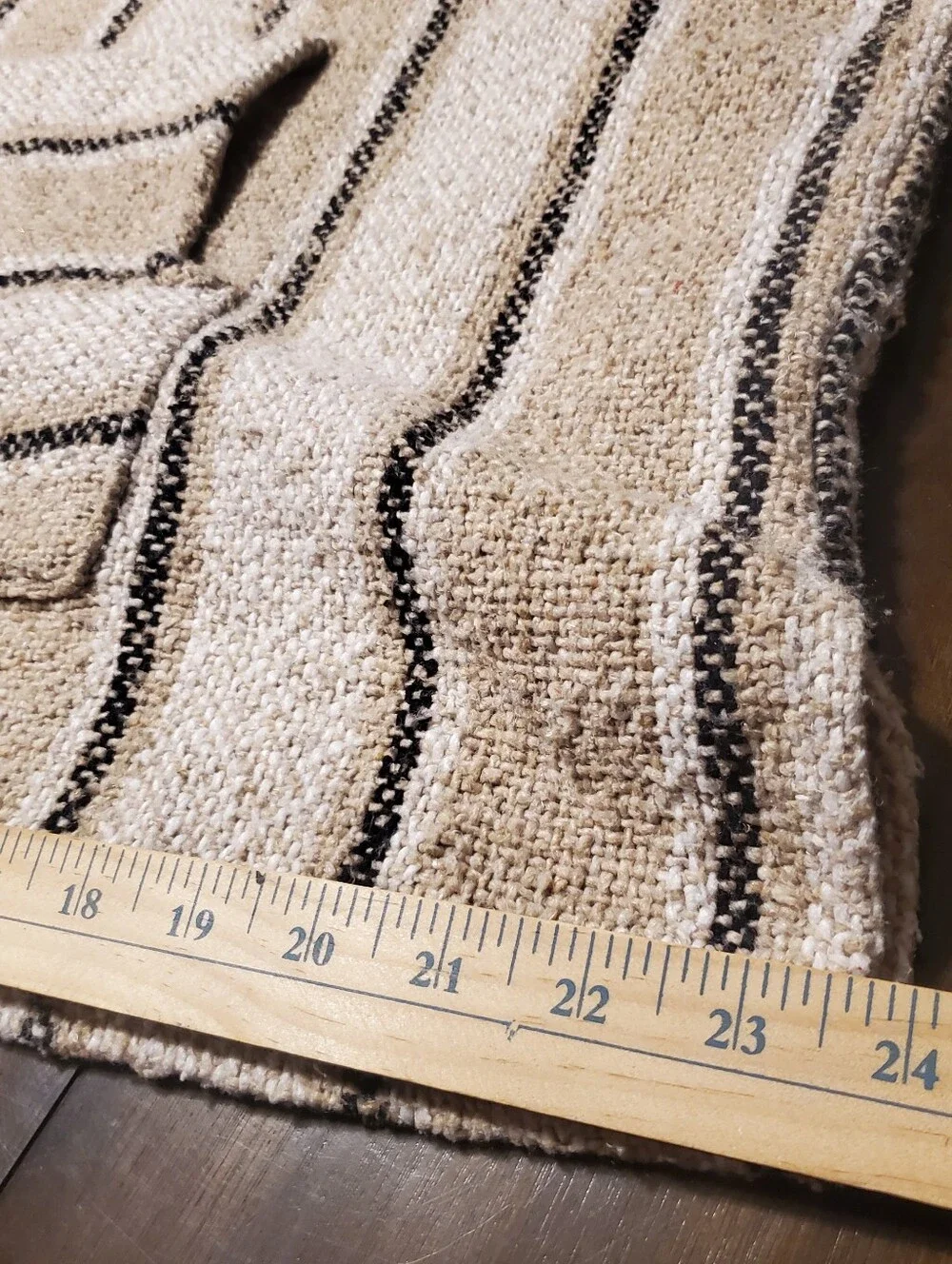 Boho Neutral Striped Mexican Baja Hoodie Pullover M/L